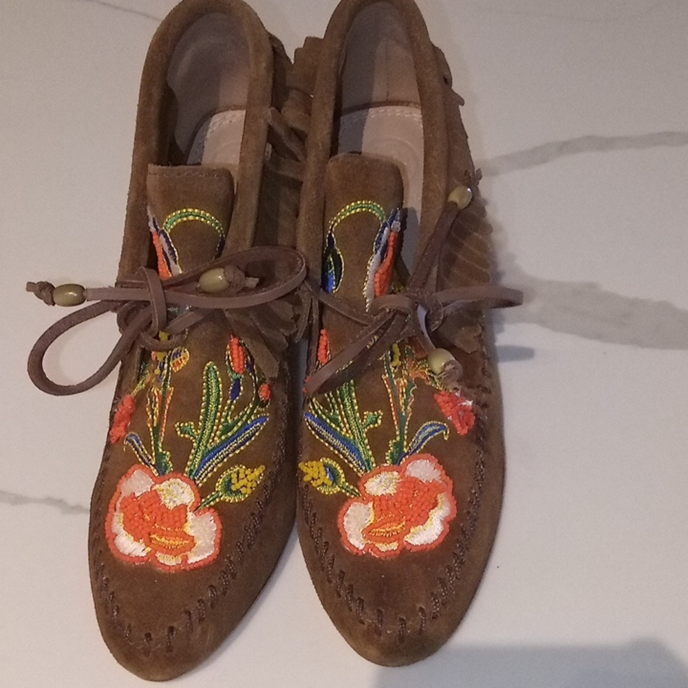 New Fringe Bootie Sz 5 Without Box Bohemian Vibe Colorful - Picture 4 of 15